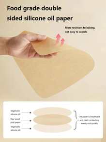 50 piezas Papel para hornear unicolor freidora - Marrón - Ver 4