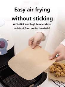 50 piezas Papel para hornear unicolor freidora - Marrón - Ver 5