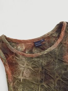 SHEIN MOD Tie Dye Textured Crop Tank Top - Multicolor - View 3