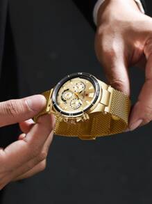 REWARD男士腕錶奢華防水不銹鋼手錶時尚日曆計時腕錶男士禮物