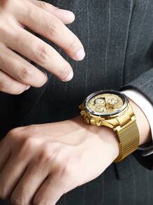 REWARD男士腕錶奢華防水不銹鋼手錶時尚日曆計時腕錶男士禮物