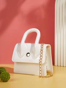 Kids Fashion Single Handle Mini Crossbody Bag, Chain Decor Shoulder Bag, Cute Hand Carry Purse, Gift