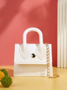 Kids Fashion Single Handle Mini Crossbody Bag, Chain Decor Shoulder Bag, Cute Hand Carry Purse, Gift