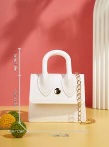 Kids Fashion Single Handle Mini Crossbody Bag, Chain Decor Shoulder Bag, Cute Hand Carry Purse, Gift