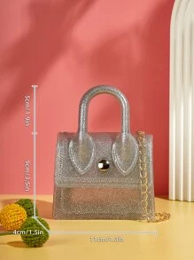 Girls Mini Square Bag Magnet Top-Handle - Silver - View 6