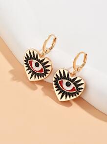 YWGEZHI Evil Eye Decor Heart Drop Earrings Valentines,Mom,Mother,Mother's Day,Gift - Multicolor - View 1