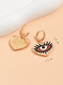 YWGEZHI Evil Eye Decor Heart Drop Earrings Valentines,Mom,Mother,Mother's Day,Gift - Multicolor - View 3