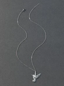 時尚流行男士小鳥吊飾項鍊不銹鋼珠寶禮物和時尚外觀 - 銀色 - 查看 4