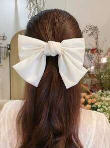 1 chiếc nơ buộc tóc màu be cho nữ (vàng nhạt) dễ thương cho ngày lễ tình nhân - trắng - Xem 1
