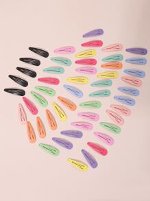 50入組素色髮夾適用於日常休閒郊遊穿戴 - 彩色 - 查看 3