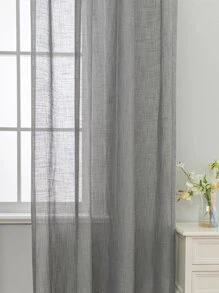 素色單片透視窗簾 - 灰色 - 查看 2