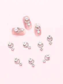 10入組3D水鑽美甲飾品