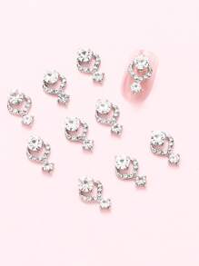 10入組3D水鑽美甲飾品