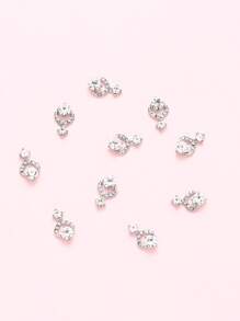 10入組3D水鑽美甲飾品