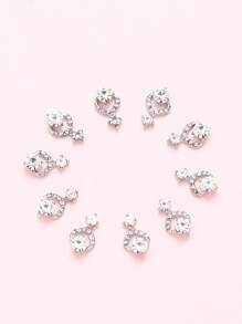 10入組3D水鑽美甲飾品