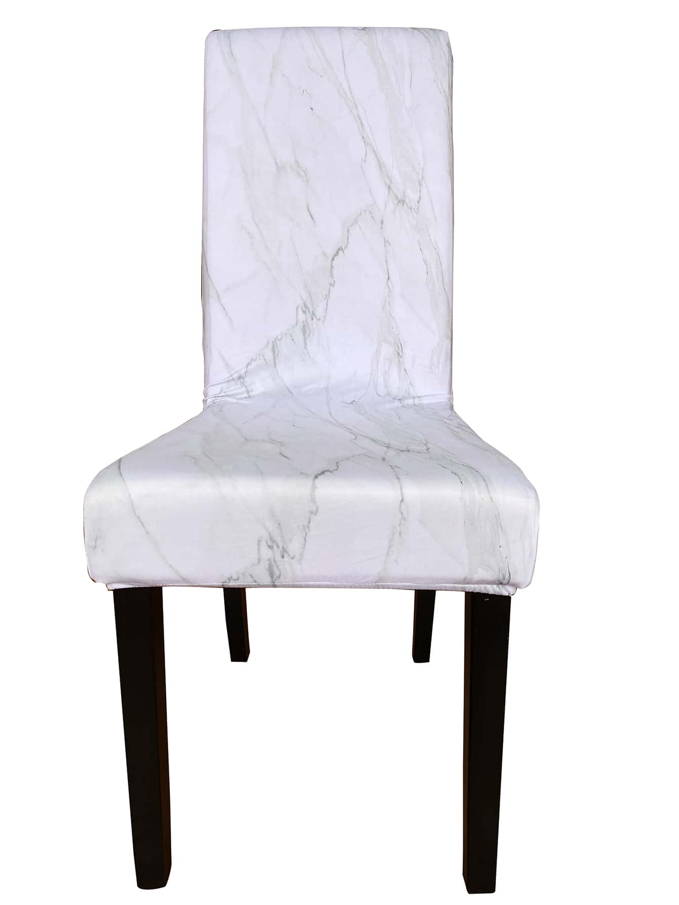 1pc Marble Print Stretchy Chair Slipcover - Multicolor - View 1