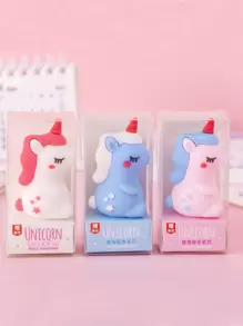 1pc Thiết kế kỳ lân Dụng cụ mài bút chì ngẫu nhiên với tẩy - Nhiều màu - Xem 1