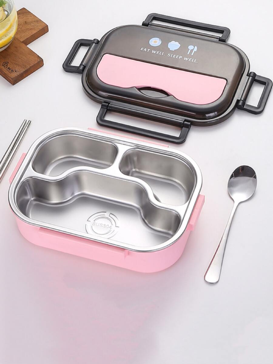 1 pieza Caja de almuerzo de acero inoxidable - Rosa - Ver 1