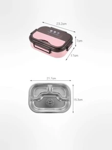 1 pieza Caja de almuerzo de acero inoxidable - Rosa - Ver 3