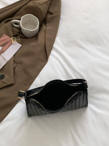 極簡風格絎縫法棍包 - 黑色 - 查看 6