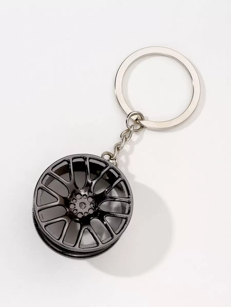 Móc khóa lốp xe nam thông thường - màu đen - Xem 1