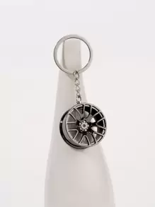 Móc khóa lốp xe nam thông thường - màu đen - Xem 4