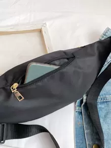 Multi Zip Waist Bag - Black - View 2