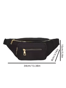 Multi Zip Waist Bag - Black - View 3