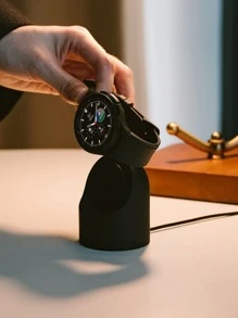 1pc Silicone Charger Holder Compatible With Samsung Watch - Black - View 4