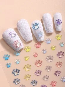 Beauty Sticker 2sheets Heart & Claw Pattern Nail Art Sticker - Multicolor - View 5