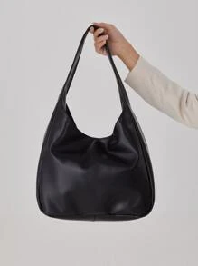 Túi vai màu trơn Thanh lịch - màu đen - Xem 6