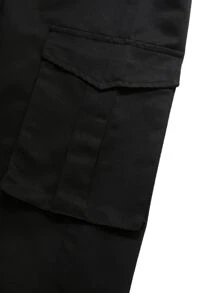 Manfinity Hypemode Men Flap Pocket Cargo Trousers - Black - View 3