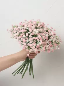 1pc 31cm Plastic Artificial Baby's Breath Bouquet, Suitable For Wedding Decor, Home Decor, Festival & Birthday Party Decoration - Pink - View 1