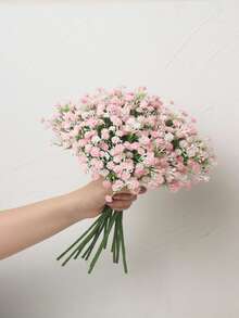 1pc 31cm Plastic Artificial Baby's Breath Bouquet, Suitable For Wedding Decor, Home Decor, Festival & Birthday Party Decoration - Pink - View 2