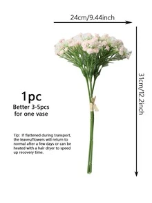 1pc 31cm Plastic Artificial Baby's Breath Bouquet, Suitable For Wedding Decor, Home Decor, Festival & Birthday Party Decoration - Pink - View 3