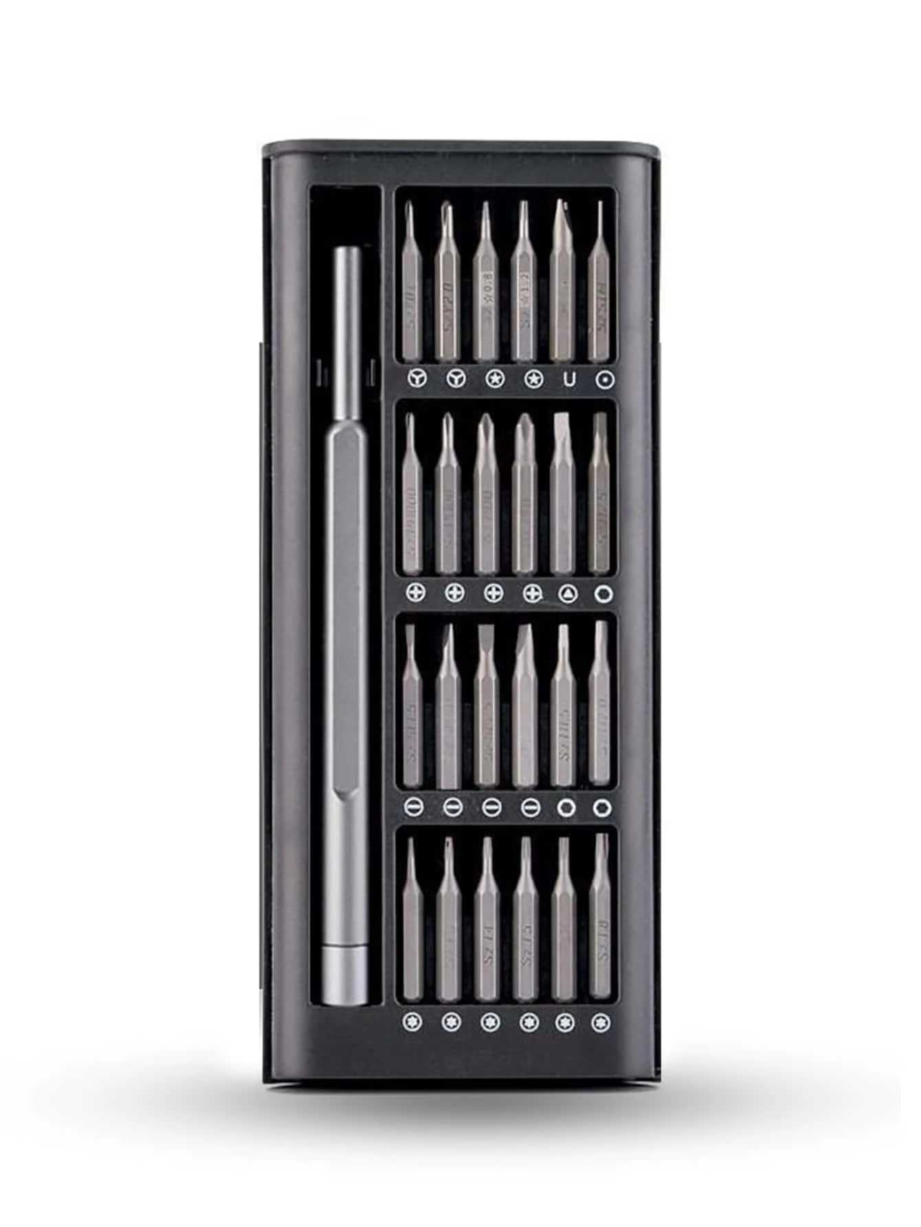 Set destornilladores domésticos multifunción de 25 uds para desmontaje de teléfono de computadora juego de herramientas de precisión de mantenimiento para computadora, teléfono - Negro - Ver 1