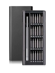 Set destornilladores domésticos multifunción de 25 uds para desmontaje de teléfono de computadora juego de herramientas de precisión de mantenimiento para computadora, teléfono - Negro - Ver 6