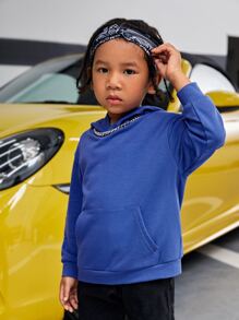 SHEIN Young Boys Cartoon & Slogan Graphic Sweatshirt - Blue - View 4