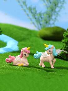 4入組卡通獨角獸設計園林裝飾擺件