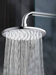 1pc Stainless Steel Showerhead, Round Handheld Shower Sprinkler For Bathroom - Silver - View 1
