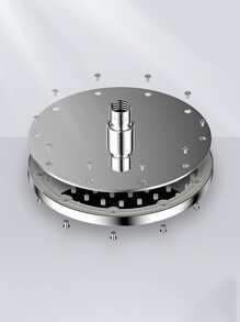 1pc Stainless Steel Showerhead, Round Handheld Shower Sprinkler For Bathroom - Silver - View 4