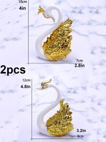 2 piezas diseño de cisne decoración artesanal, decoración de arte plástico para decoración del hogar - Multicolor - Ver 6