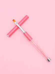 双头二合一设计不锈钢凝胶美甲刷/取粉器，适用于凝胶、UV凝胶、亚克力美甲、延长胶、快速成型胶，家用及专业美甲沙龙均可使用（粉色） - 淺粉色 - 查看 2