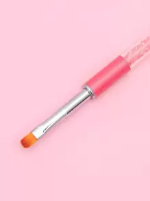 双头二合一设计不锈钢凝胶美甲刷/取粉器，适用于凝胶、UV凝胶、亚克力美甲、延长胶、快速成型胶，家用及专业美甲沙龙均可使用（粉色） - 淺粉色 - 查看 6