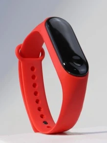 橢圓形錶盤數字手錶 - 紅色 - 查看 3