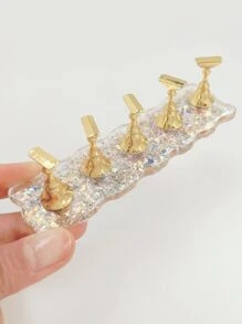 Magnetic Strip Nail Bracket 5pcs Resin Wavy Sequins Exercise Base Bracket Is Suitable For Women And Girls,Nail Supplies,Nail Tools,Nail Art Tools,Back To School,Nails,Nail Tools For Press On Nails