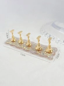 Magnetic Strip Nail Bracket 5pcs Resin Wavy Sequins Exercise Base Bracket Is Suitable For Women And Girls,Nail Supplies,Nail Tools,Nail Art Tools,Back To School,Nails,Nail Tools For Press On Nails