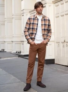 Manfinity 男士格紋印花襯衫