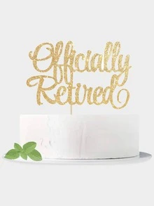 1pc Glitter Letter Graphic Cake Topper - Gold - View 1