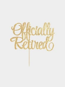 1pc Glitter Letter Graphic Cake Topper - Gold - View 2